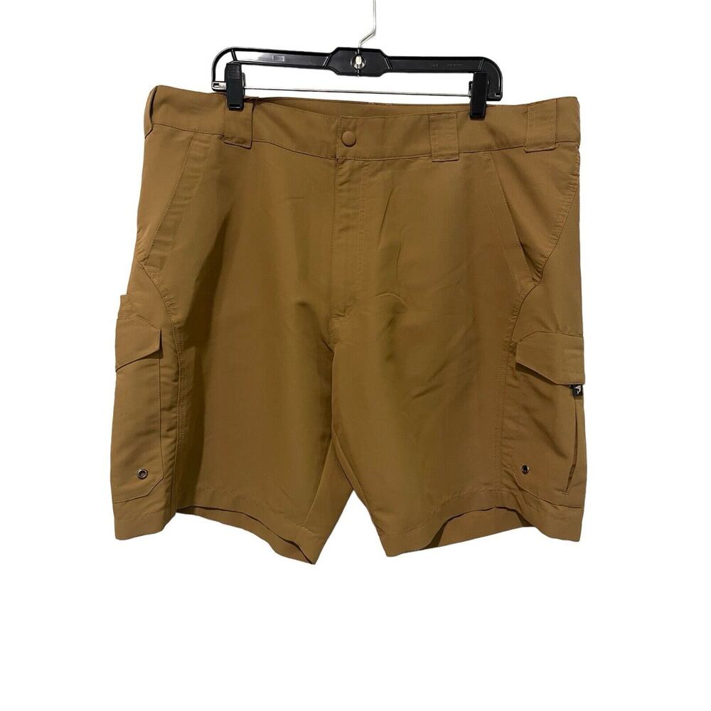 Bimini Bay Outfitters 42 men MARQUESA Performance Shorts Dark carmel brown 42x9"